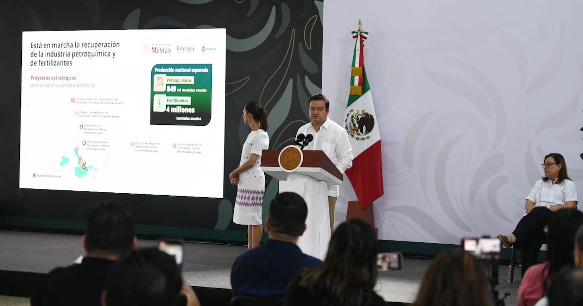 El plan de reactivacion de la petroquimica y fertilizantes tiene como objetivo incrementar la produccion nacional de petroquimicos en 849 mil toneladas anuales.