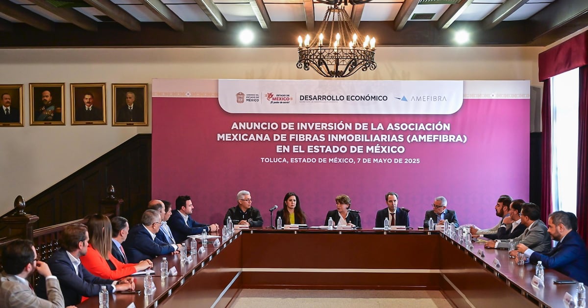 La gobernadora Delfina Gomez Álvarez anuncio una inversion de 5 mil 630 millones de dolares por parte de la Asociacion Mexicana de FIBRAs Inmobiliarias (AMEFIBRA). (Foto: Gobierno del Edomex)