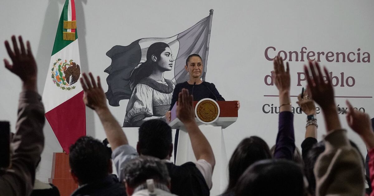 Claudia Sheinbaum, presidenta de Mexico, durante su conferencia 'mañanera'.