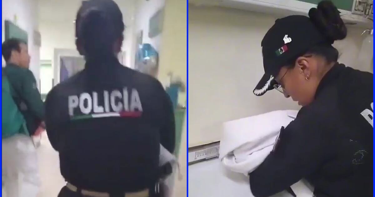 Elementos de la policia de Ecatepec rescataron a una bebe abandonada en una bolsa negra. (Especial)