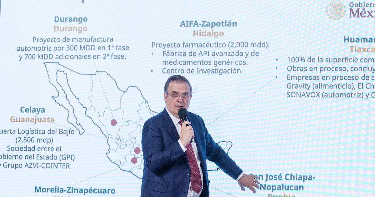 Marcelo Ebrard, secretario de Economia, detallo los porcentajes en los aranceles, productos que buscan protegerse y sedes en donde se estableceran los polos de desarrollo.
