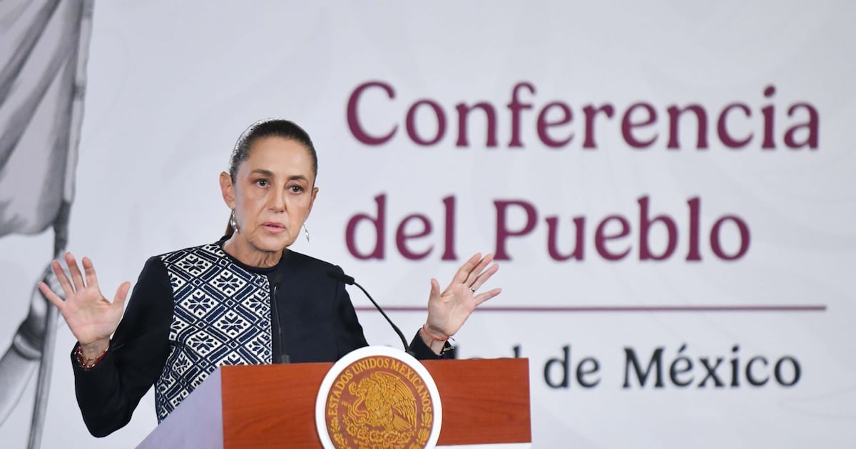 Claudia Sheinbaum, presidenta de Mexico, durante la conferencia matutina realizada en Palacio Nacional.