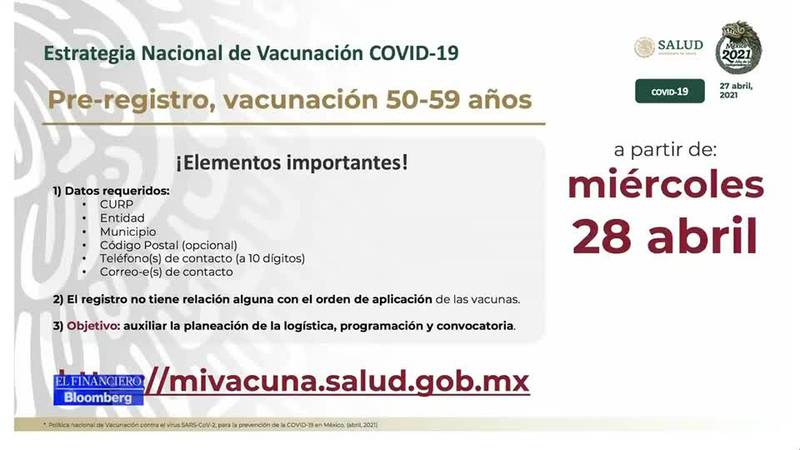 Tienes entre 50 a 59 años? Registro para vacunación COVID inicia el  miércoles 28 de abril – El Financiero