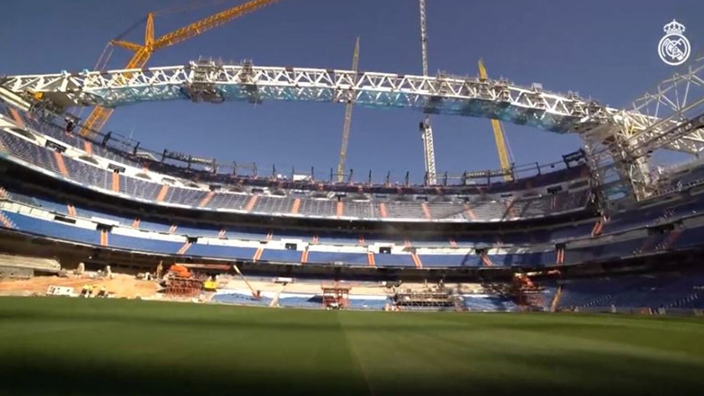 Los avances en el Estadio Santiago Bernabéu: Ya con la cubierta retráctil