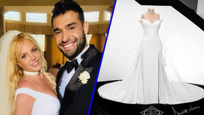 A detalle: el vestido Versace que Britney Spears usó en su boda con Sam Asghari