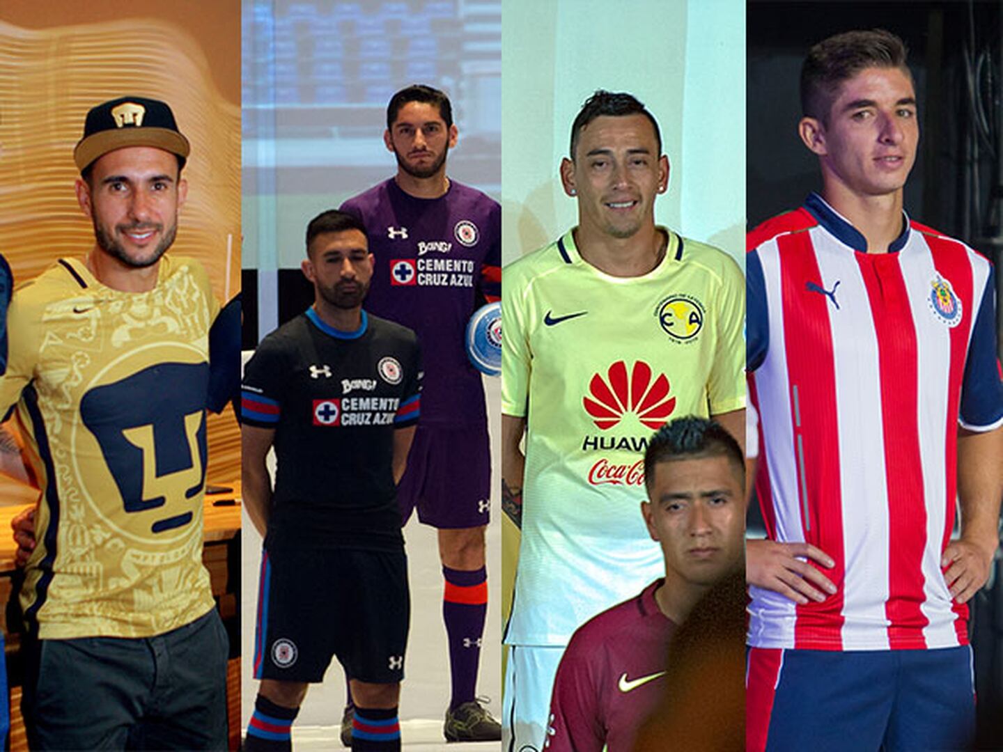 Los uniformes de los ‘cuatro grandes’ de la Liga MX