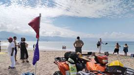 Cocodrilo sorprende a visitantes de playa en Puerto Vallarta