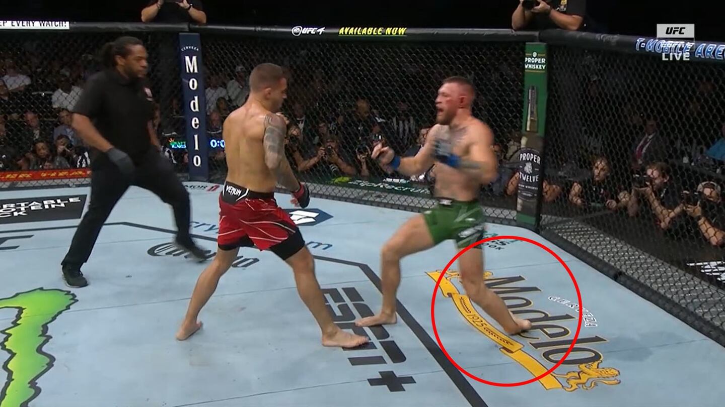 Conor McGregor se rompió el tobillo y Dustin Poirier se lleva la trilogía en UFC 264