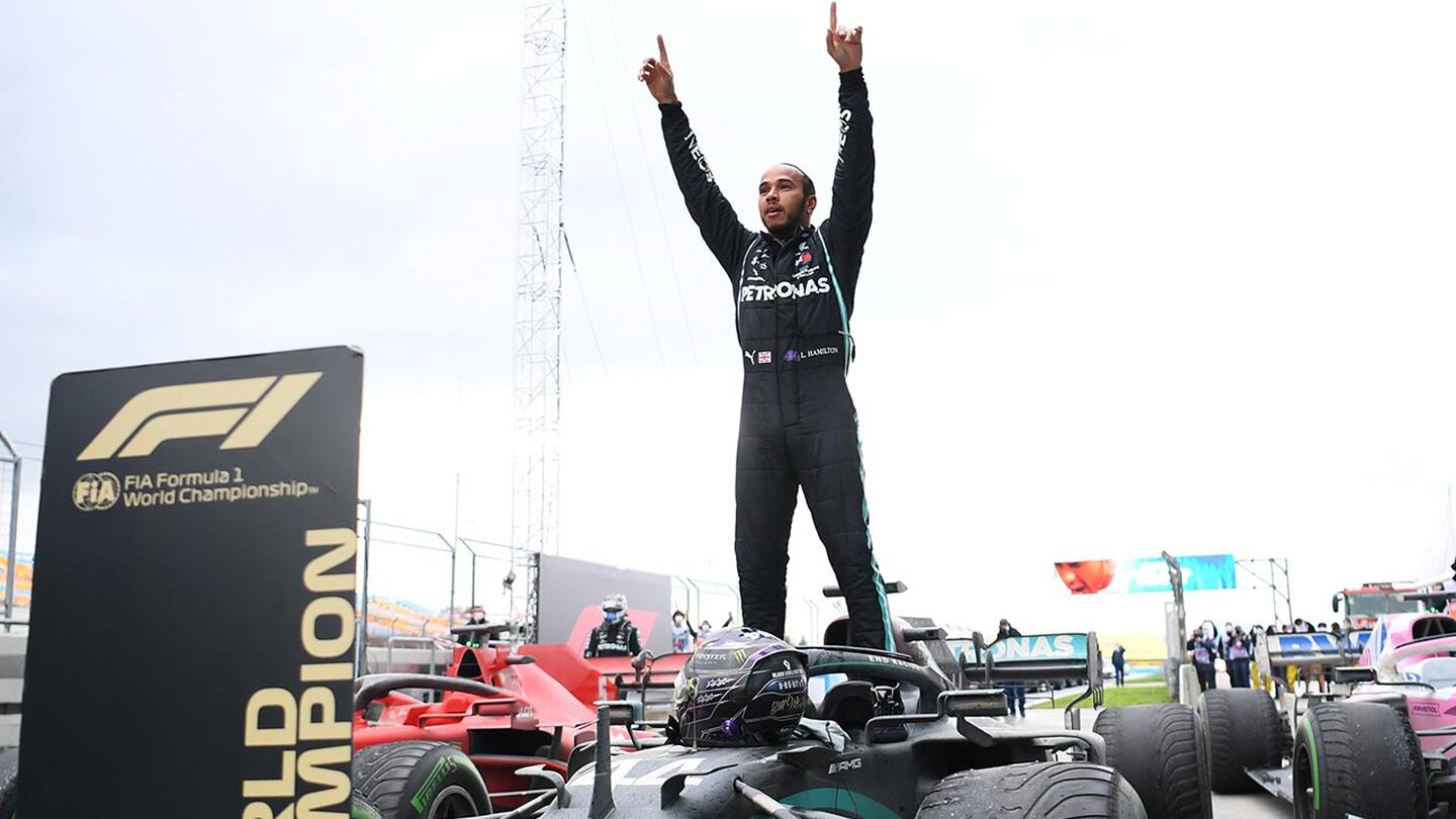 ¡Hamilton aseguró su séptimo mundial de Fórmula 1 en Turquía y 'Checo' Pérez terminó segundo!