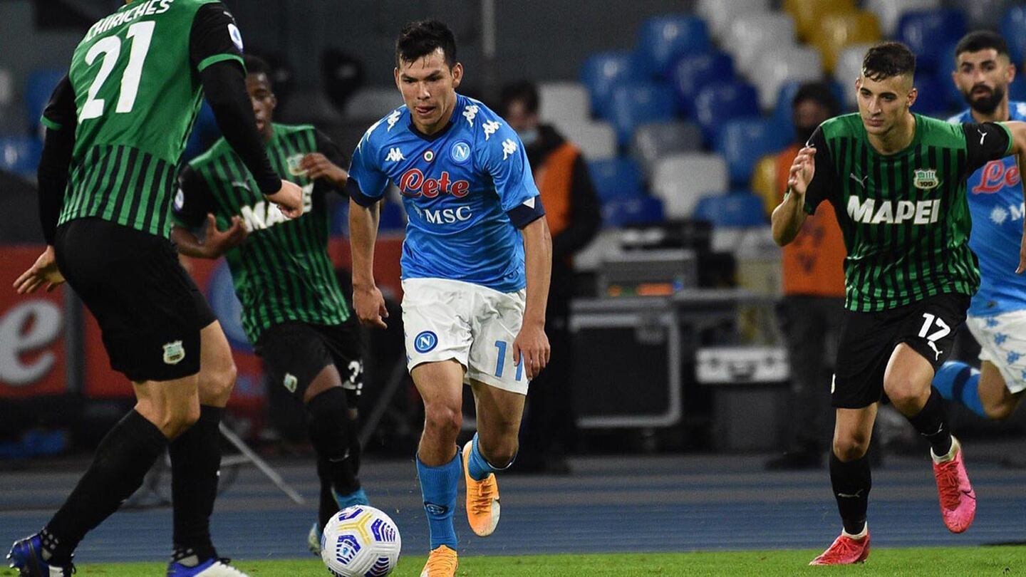 Hirving Lozano vs. Sassuolo: 65 minutos y poca ofensiva en derrota del Napoli