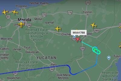 El vuelo MXA1788 de Mexicana aterrizó a las 10:28 horas en el Aeropuerto Internacional de Mérida.