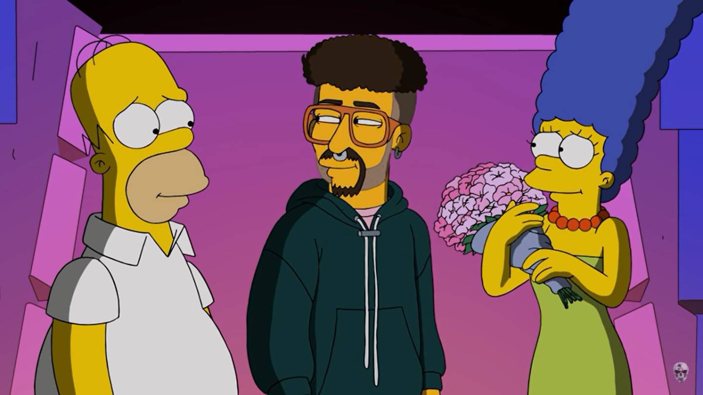 Bad Bunny aparece en Los Simpson y reconcilia a Homero y Marge en su nuevo  video – El Financiero