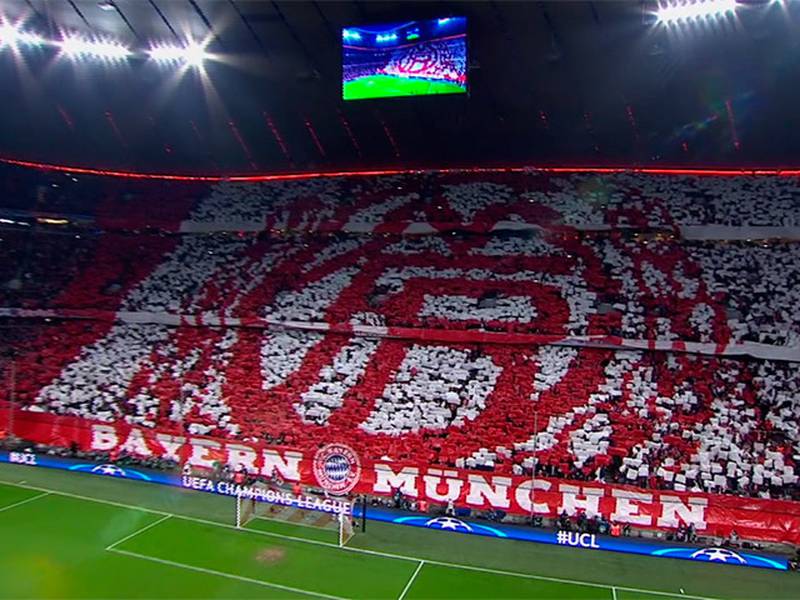 Imponente mosaico en apoyo al FC Bayern Munchen
