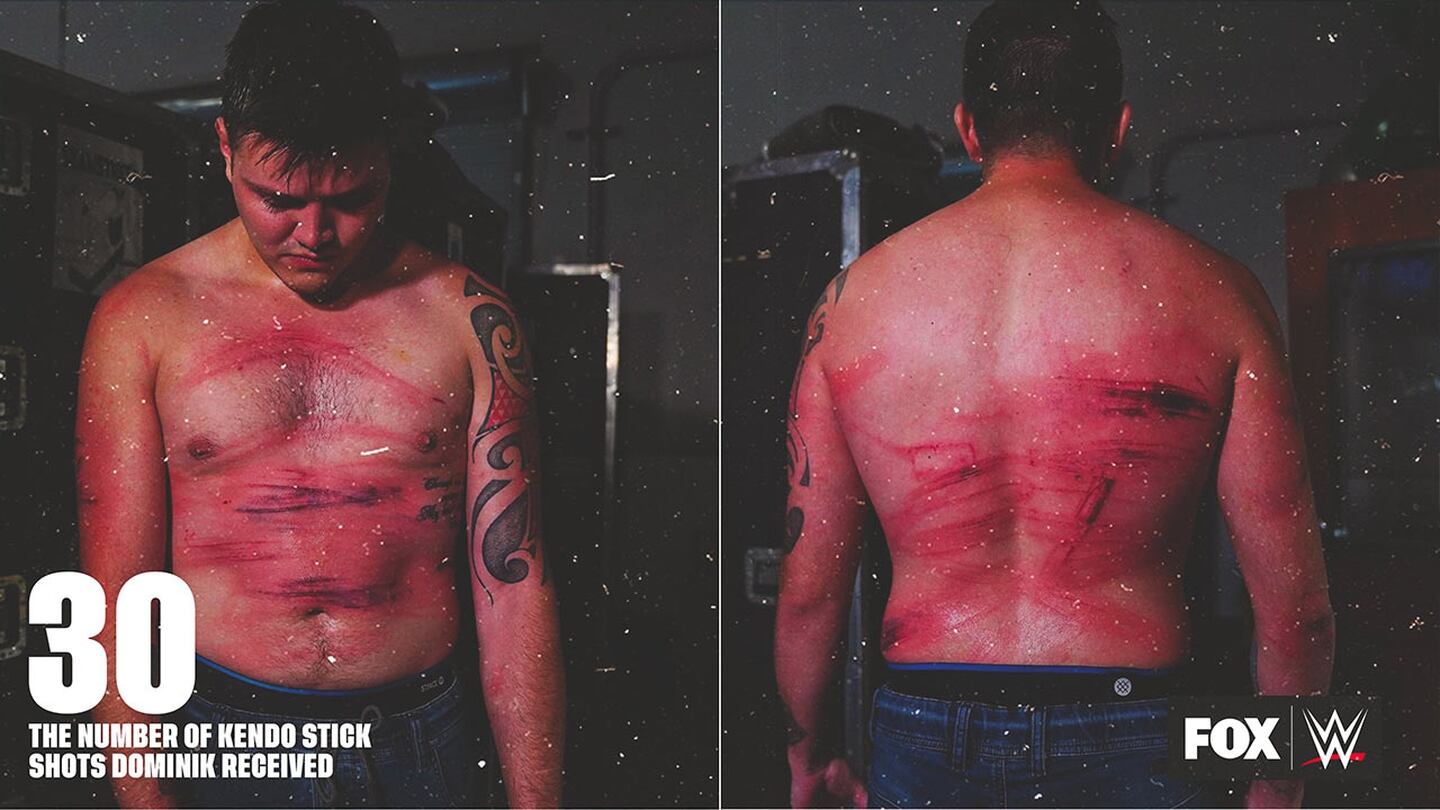 Así quedó el cuerpo de Dominik tras el brutal ataque de Seth Rollins