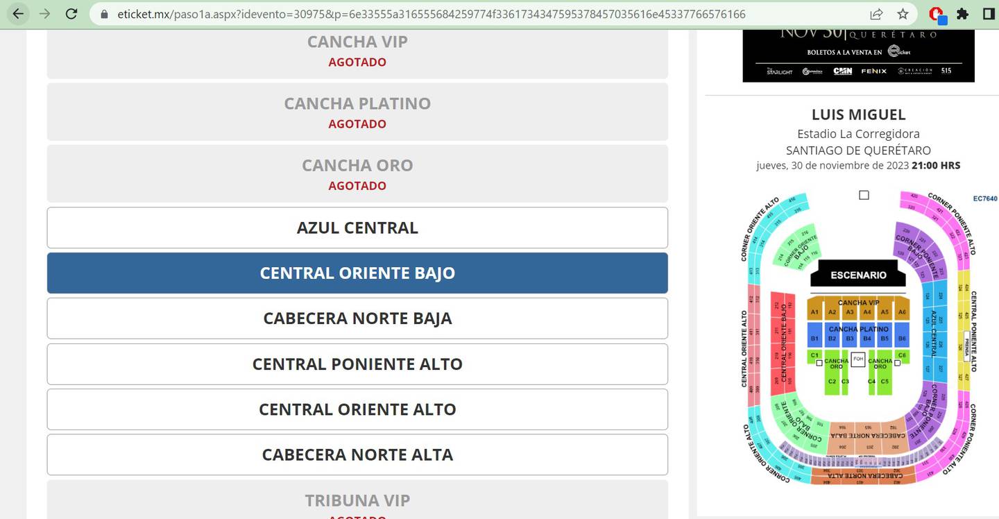 Luis Miguel Tour 2023: Precios de los boletos para sus conciertos ...