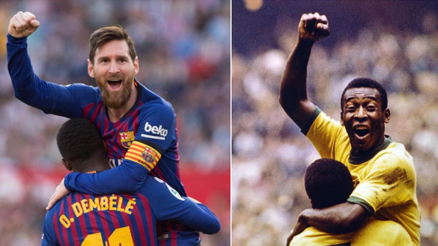 Messi emuló la icónica celebración de 'O Rei' Pelé en el Mundial de México 1970