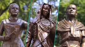 Paseo de las Heroínas: Develan esculturas de Josefa Ortiz, Sor Juana y Margarita Maza