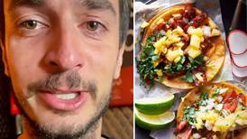 ‘Con la carita empapada’: Extranjero llora después de probar los tacos