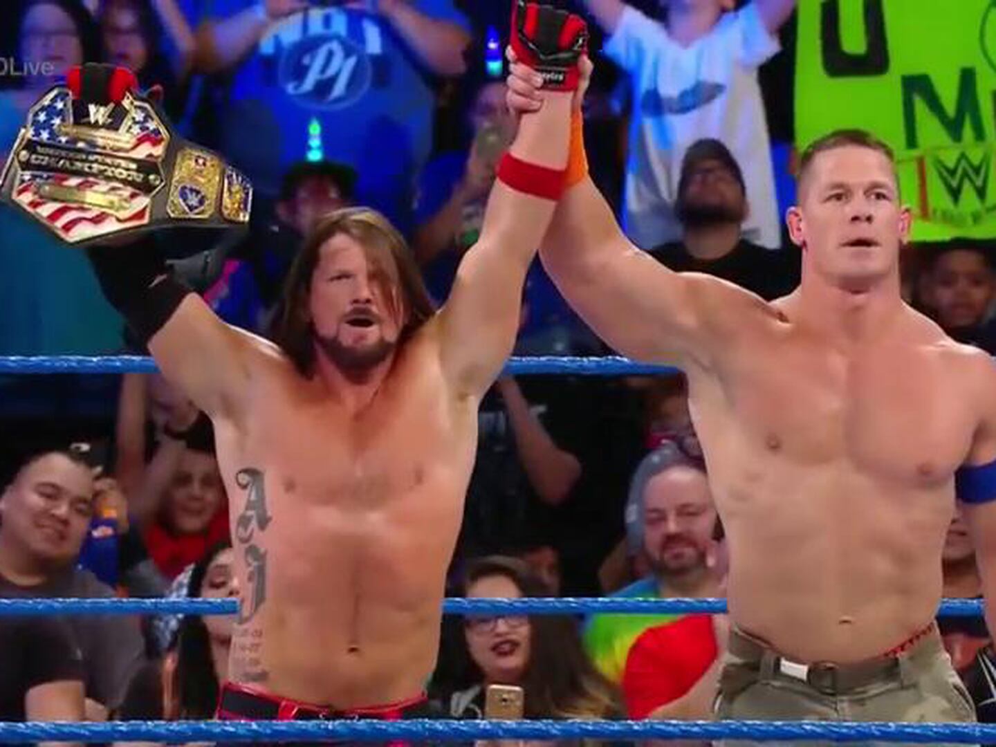 John Cena y AJ Styles salieron vencedores en duelo de lujo