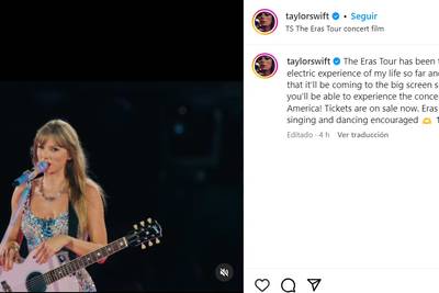 Taylor Swift anunció que proyectará su show en la pantalla grande. (Foto: Instagram @taylorswift)