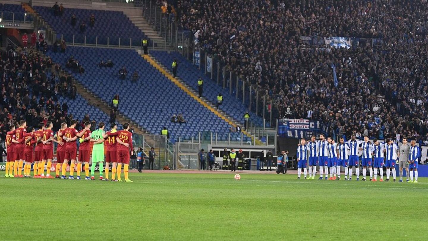 Roma y Porto hicieron un minuto de silencio en honor a Emiliano Sala