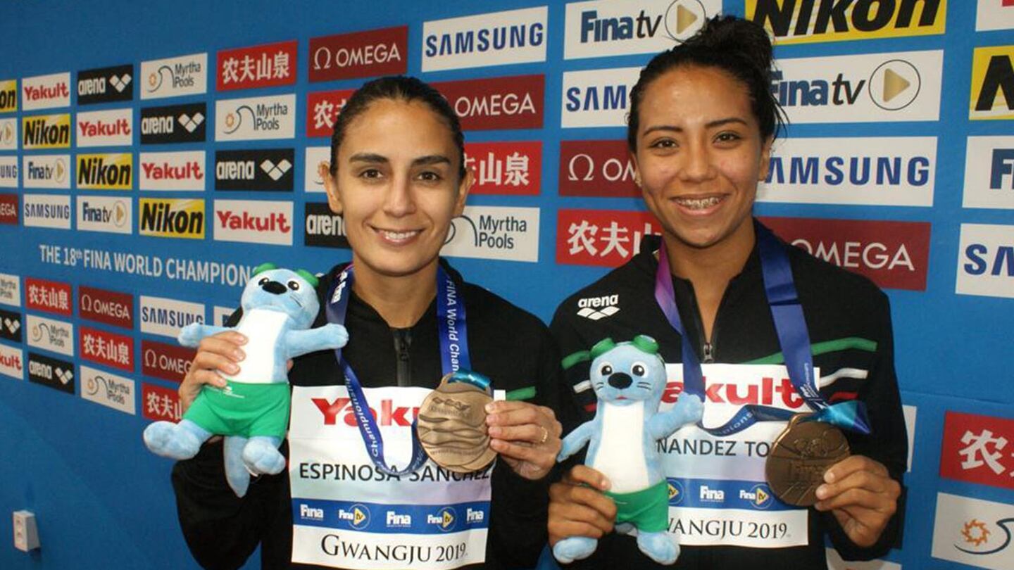 ¡Medalla y boleto olímpico! Paola Espinosa y Melany Hernández, bronce en Gwangju 2019
