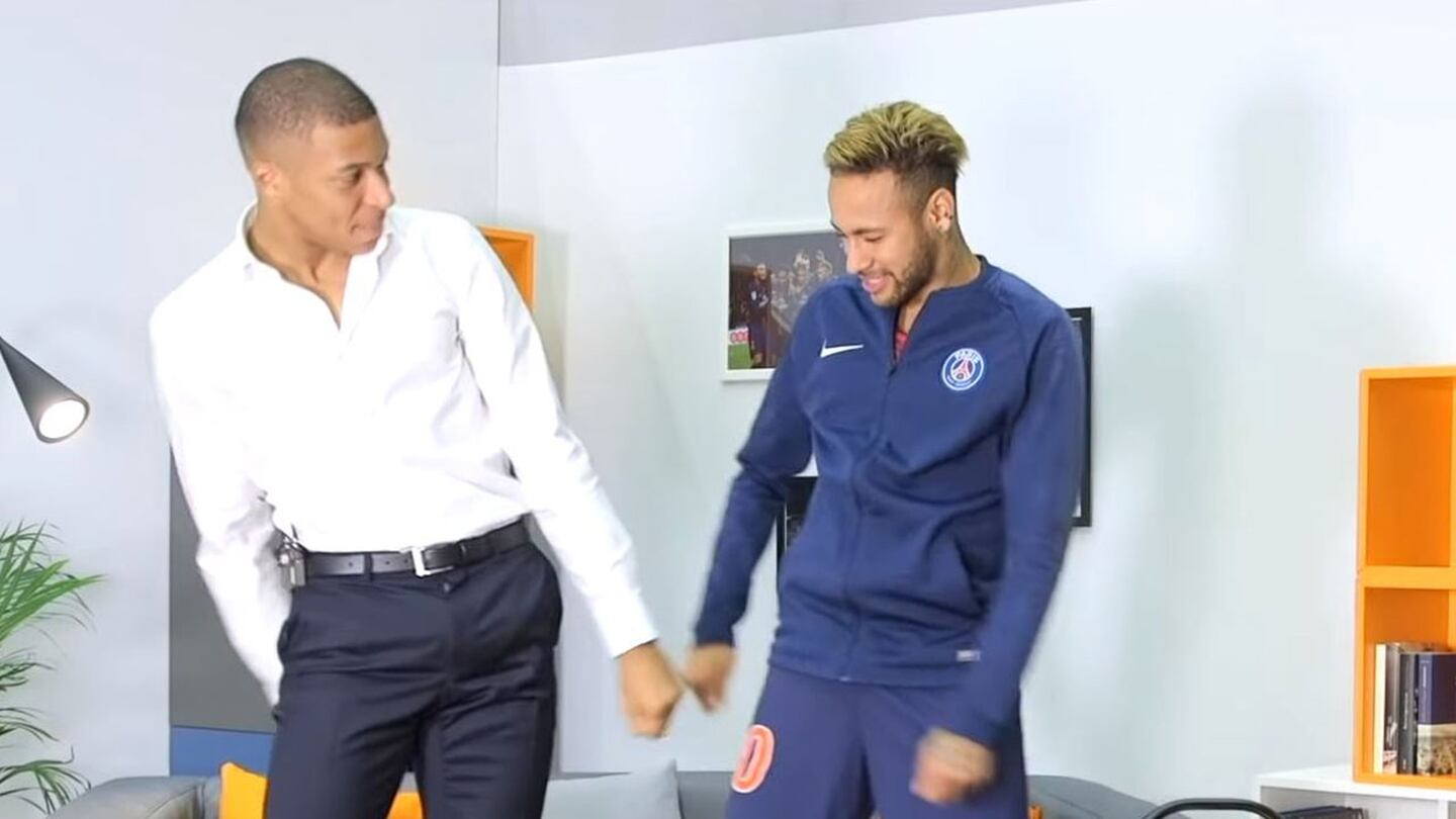 El divertido baile de Neymar y Mbappé