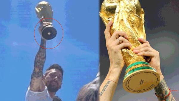 ¡Era falsa! Jugadores de Argentina hicieron recorrido con una réplica de la Copa del Mundo