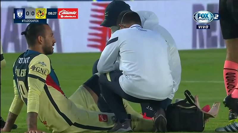 ¡Alerta para el América! Emanuel Aguilera se lesionó en los primeros minutos del partido contra Tuzos