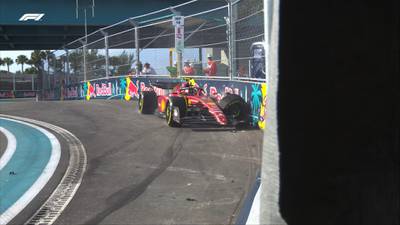 Carlos Sainz anda ‘salado’ en la F1; choca en práctica 2 del GP de Miami