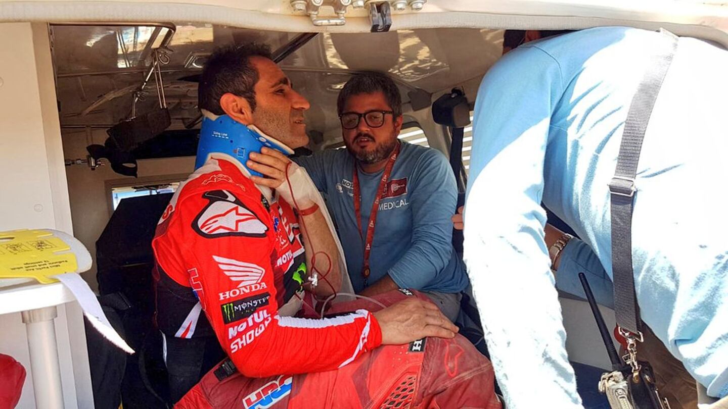El portugués Paulo Gonçalves abandonó el rally Dakar por una fuerte caída