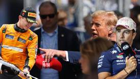 Trump en el GP de Miami: Su seguridad casi cierra paso a ‘Checo’ y se nombró ‘amuleto de suerte’ de Norris