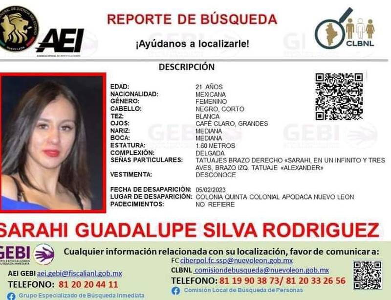 Sarahí Silva fue hallada sin vida cuatro meses después de que fuera reportada como desaparecida.