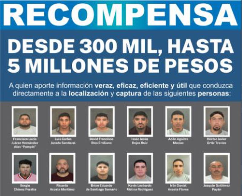 La Fiscalía de Chihuahua anunció una recompensa por el paradero de los reos fugados del penal de Ciudad Juárez.