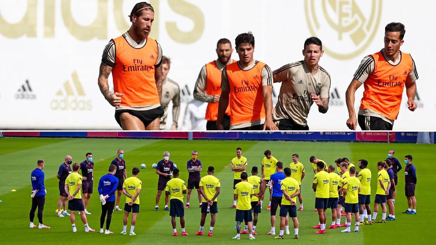 Real Madrid y Barcelona por fin pudieron entrenar en grupos