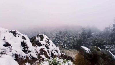 Efectos del frente frío número 35: Cae nieve en el Nevado de Toluca y cierran sus accesos