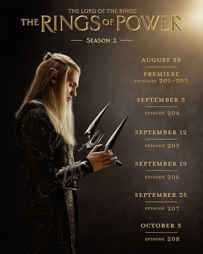 Fechas del estreno de los capítulos de 'Los anillos de poder. (Foto: x @TheRingsofPower)