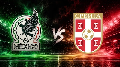 México enfrenta a Serbia en el último partido de preparación de la Selección Mexicana para el Mundial 2026. (Foto: FMF/Serbia/ChatGPT)