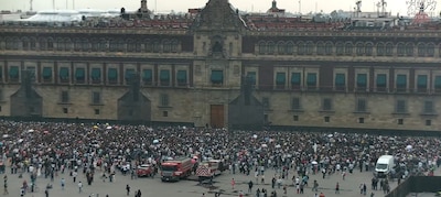 Así luce el Zócalo previo a la llegada de BTS. (Foto: Webcams de México)