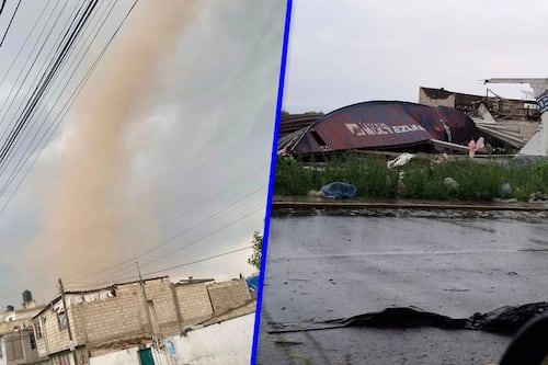 (VIDEOS) Extraña ‘cola de agua’ sorprende al Valle de Toluca; lluvias y granizada derriban techos y árboles