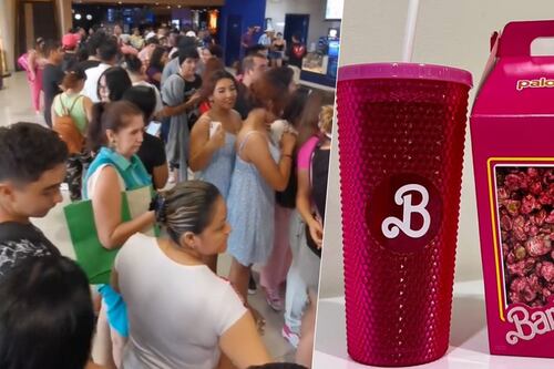 Filas, caos, peleas y vasos agotados: Así fue el estreno de ‘Barbie’ en los cines mexicanos