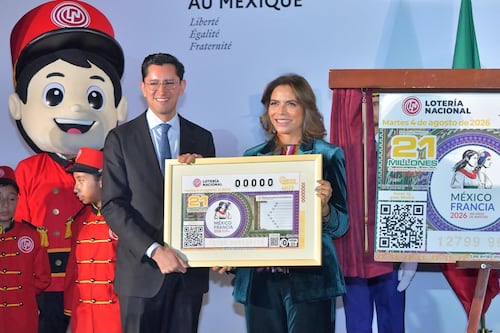 Bicentenario de Relaciones Diplomáticas México - Francia es celebrado con billete de Sorteo Mayor de Lotería Nacional