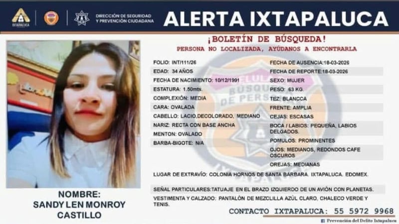 Desaparece Sandy Monroy, empleada de un verificentro
