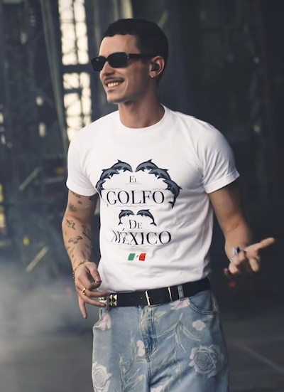 Arón Piper vistió la playera de El golfo de México del diseñador Patricio Campillo en el Ceremonia 2025. (Foto: Instagram aron.piper)