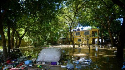 En la imagen, una casa en el municipio de Álamo, Veracruz, uno de los más afectados por la lluvia. (Foto: CUARTOSCURO)