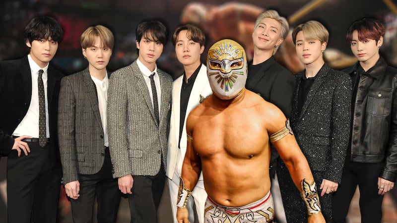 ¡Con abrazo de Místico!: BTS acude a función de lucha libre en la Arena México