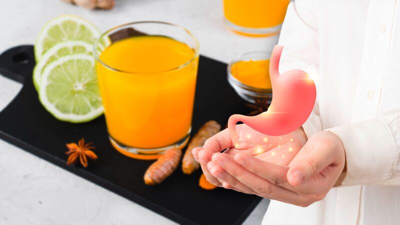 ¿Cuál es el efecto del agua de limón y cúrcuma en el estómago?