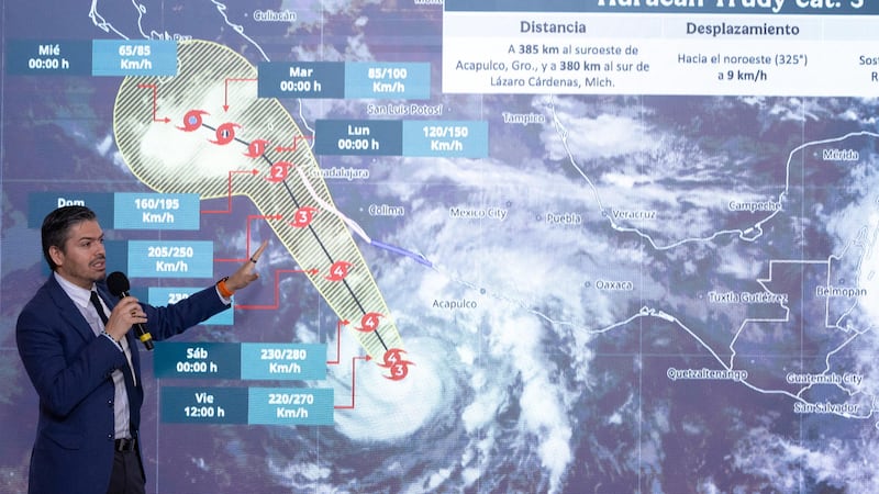 ¿Qué día estará el huracán ‘Trudy’ cerca de la costa de Jalisco como categoría 4?