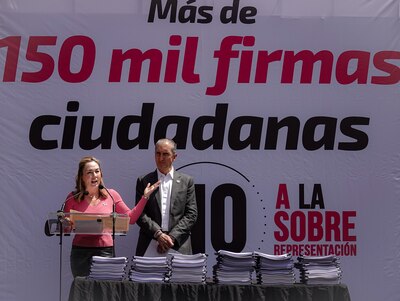 Ana Lucía Medina Galindo, fundadora de Sociedad Civil México, pidió a los legisladores de oposición a votar en contra de la Reforma Judicial (Foto: ALICE MORITZ/CUARTOSCURO)
