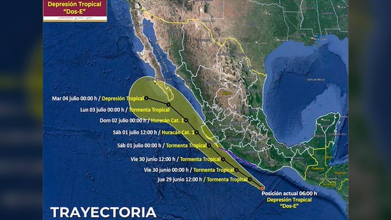 Ciclón tropical ‘Dos-E’ se convierte en tormenta tropical ‘Beatriz’: ¿Qué estados afectará este jueves?